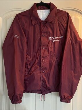 Vintage 90s Trimark Jacket Nylon Workwear - Snaps and Embroidered- Size L